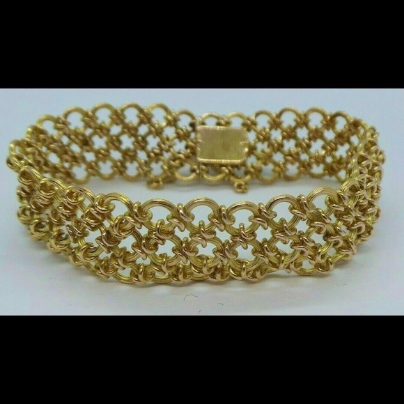 Vintage 18K YELLOW GOLD LINK BRACELET - Picture 4 of 13